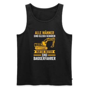 Baggerfahrer Job Baggerführer Geschenk - Männer Premium Bio Tank Top - Schwarz - Vorne - Michal (187cm)