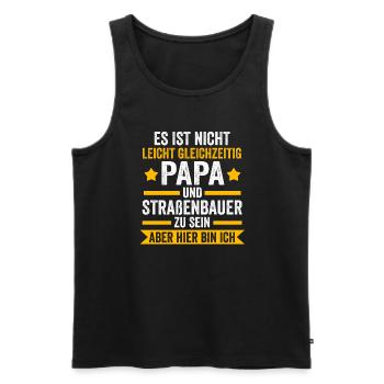 Straßenbauer Papa Straßenbau Geschenk - Männer Premium Bio Tank Top - Schwarz - Vorne - Michal (187cm)