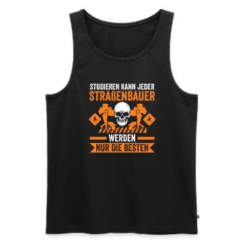Straßenbauer Job Straßenbau Geschenk - Männer Premium Bio Tank Top - Schwarz - Vorne - Michal (187cm)