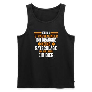 Straßenbauer Bier Asphaltbauer Geschenk - Männer Premium Bio Tank Top - Schwarz - Vorne - Michal (187cm)