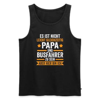 Busfahrer Papa Bus Geschenk - Männer Premium Bio Tank Top - Schwarz - Vorne - Michal (187cm)