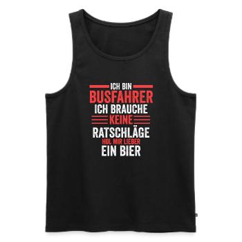 Busfahrer Bier Schulbus Geschenk - Männer Premium Bio Tank Top - Schwarz - Vorne - Michal (187cm)
