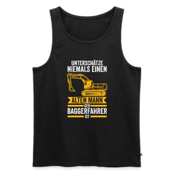 Baggerfahrer Job Baggerführer Geschenk - Männer Premium Bio Tank Top - Schwarz - Vorne - Michal (187cm)