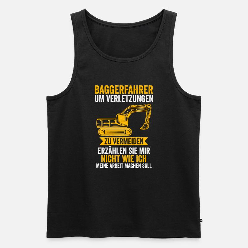 Baggerfahrer Job Baumaschine Geschenk - Männer Premium Bio Tank Top - Schwarz