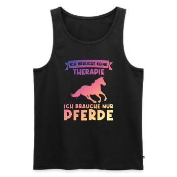 Reiten Pferd Pferde Geschenk - Männer Premium Bio Tank Top - Schwarz - Vorne - Michal (187cm)