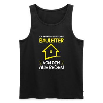 Bauleiter Bauaufsicht Baustellenleiter Geschenk - Männer Premium Bio Tank Top - Schwarz - Vorne - Michal (187cm)