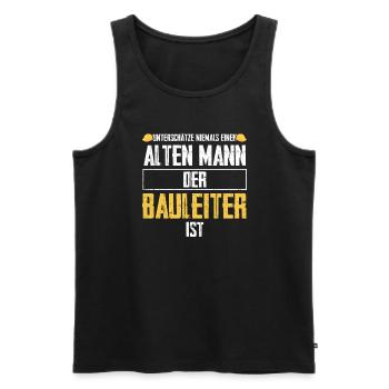 Bauleiter Bauaufsicht Bauleitung Geschenk - Männer Premium Bio Tank Top - Schwarz - Vorne - Michal (187cm)