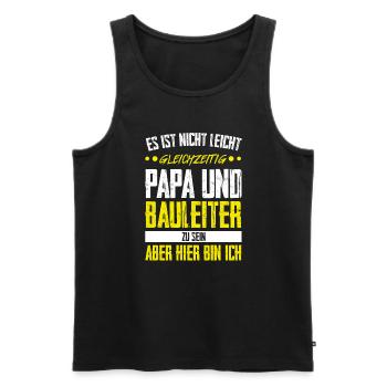 Bauleiter Papa Baustellenleiter Geschenk - Männer Premium Bio Tank Top - Schwarz - Vorne - Michal (187cm)