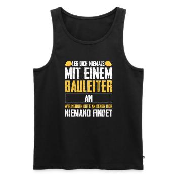 Bauleiter Bauaufsicht Baustellenleiter Geschenk - Männer Premium Bio Tank Top - Schwarz - Vorne - Michal (187cm)