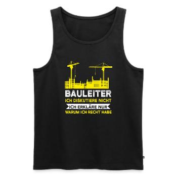 Bauleiter Bauaufsicht Bauleitung Geschenk - Männer Premium Bio Tank Top - Schwarz - Vorne - Michal (187cm)