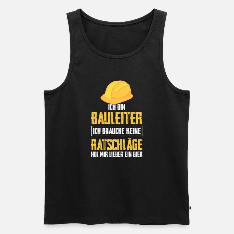 Bauleiter Bier Bauarbeiter Geschenk - Männer Premium Bio Tank Top - Schwarz