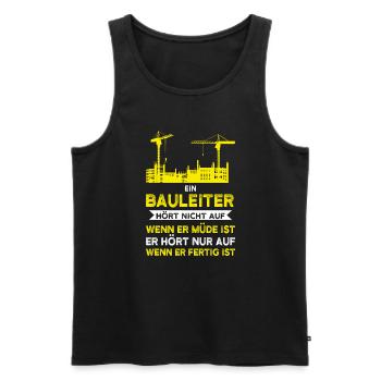 Bauleiter Bauaufsicht Bauherr Geschenk - Männer Premium Bio Tank Top - Schwarz - Vorne - Michal (187cm)