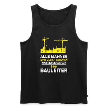 Bauleiter Bauaufsicht Hausbau Geschenk - Männer Premium Bio Tank Top - Schwarz - Vorne - Michal (187cm)
