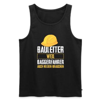 Bauleiter Bauaufsicht Baustellenleiter Geschenk - Männer Premium Bio Tank Top - Schwarz - Vorne - Michal (187cm)