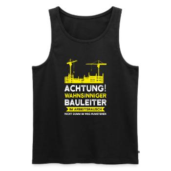 Bauleiter Bauaufsicht Baustellenleiter Geschenk - Männer Premium Bio Tank Top - Schwarz - Vorne - Michal (187cm)