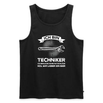 Techniker Bier Technik Geschenk - Männer Premium Bio Tank Top - Schwarz - Vorne - Michal (187cm)