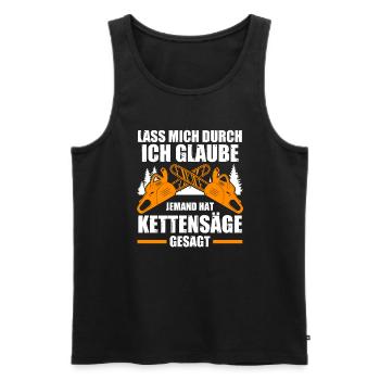 Baumpfleger Forstwirt Kettensäge Geschenk - Männer Premium Bio Tank Top - Schwarz - Vorne - AI Model Male 178 light (178cm)