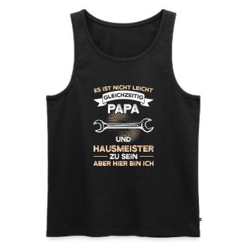 Hausmeister Papa Hausverwalter Geschenk - Männer Premium Bio Tank Top - Schwarz - Vorne - Michal (187cm)