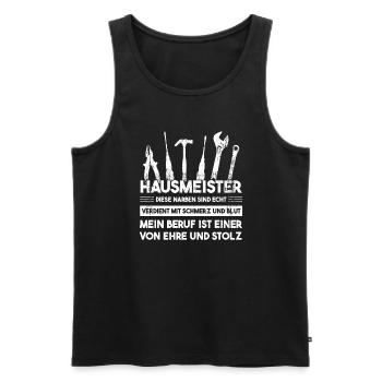 Hausmeister Beruf Haustechniker Geschenk - Männer Premium Bio Tank Top - Schwarz - Vorne - Michal (187cm)