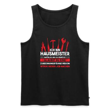 Hausmeister Beruf Hauswart Geschenk - Männer Premium Bio Tank Top - Schwarz - Vorne - Michal (187cm)