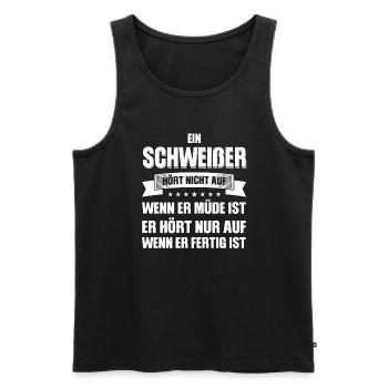 Schweißer Beruf Schweisser Geschenk - Männer Premium Bio Tank Top - Schwarz - Vorne - Michal (187cm)