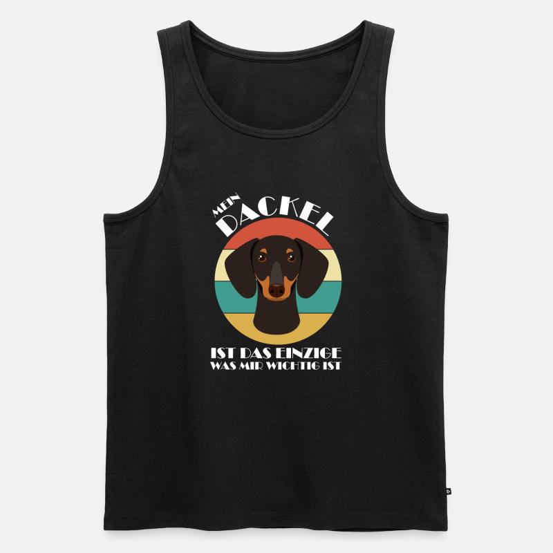 Dackel Hund Dackel Hund Geschenk - Männer Premium Bio Tank Top - Schwarz