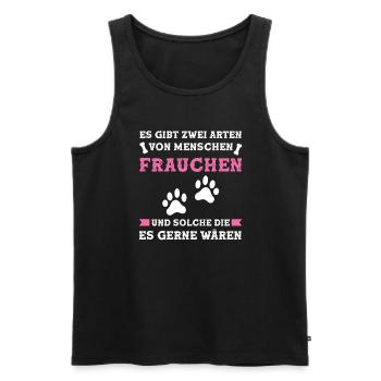 Frauchen Hund Hundehalterin Geschenk - Männer Premium Bio Tank Top - Schwarz - Vorne - Michal (187cm)