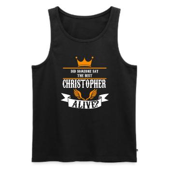 Vorname Christopher Name Christopher Geschenk - Männer Premium Bio Tank Top - Schwarz - Vorne - AI Model Male 178 light (178cm)