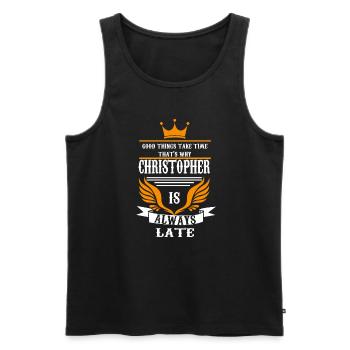 Vorname Christopher Name Christopher Geschenk - Männer Premium Bio Tank Top - Schwarz - Vorne - AI Model Male 178 light (178cm)