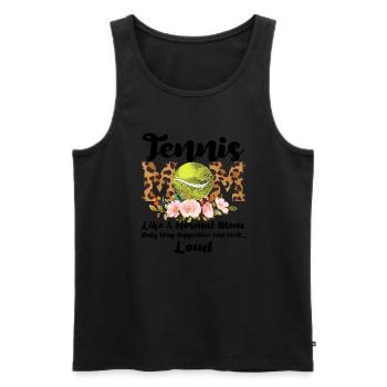 Tennis Mama Tennisspiel Tennis Geschenk - Männer Premium Bio Tank Top - Schwarz - Vorne - AI Model Male 178 light (178cm)