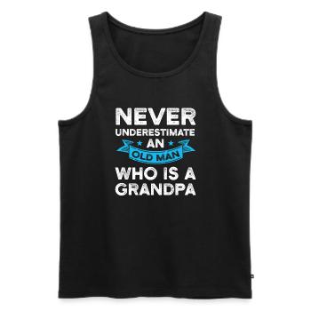 Großvater Großvater Großvater Geschenk - Männer Premium Bio Tank Top - Schwarz - Vorne - Michal (187cm)