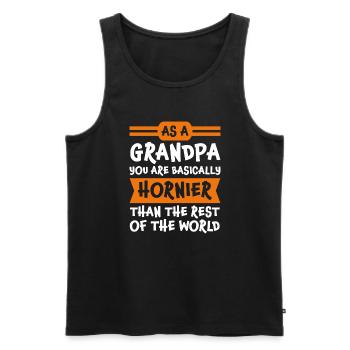 Großvater Großvater Großvater Geschenk - Männer Premium Bio Tank Top - Schwarz - Vorne - Michal (187cm)