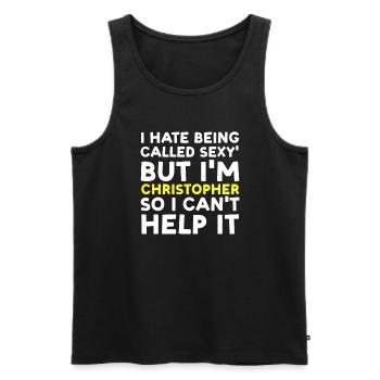 Vornamen Christopher namens Christopher Geschenk - Männer Premium Bio Tank Top - Schwarz - Vorne - Michal (187cm)
