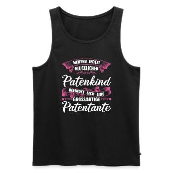 Patentante Taufe Patentanten Geschenk - Männer Premium Bio Tank Top - Schwarz - Vorne - Michal (187cm)