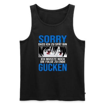 Anime Boy Merch Anime Merch Geschenk - Männer Premium Bio Tank Top - Schwarz - Vorne - Michal (187cm)