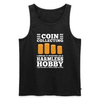 Münzen Münzen Sammler Numismatiker Geschenk - Männer Premium Bio Tank Top - Schwarz - Vorne - Michal (187cm)