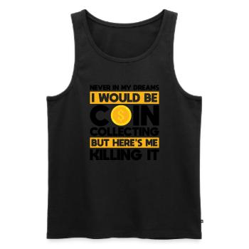 Münzen Münzen Sammler Numismatiker Geschenk - Männer Premium Bio Tank Top - Schwarz - Vorne - Michal (187cm)