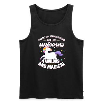 Lehrer Schule Grundschule Geschenk - Männer Premium Bio Tank Top - Schwarz - Vorne - Michal (187cm)