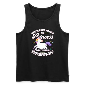 Lehrerin Kindergärtnerin Kindergärtnerin Geschenk - Männer Premium Bio Tank Top - Schwarz - Vorne - Michal (187cm)