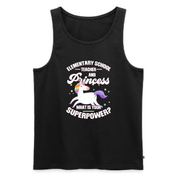 Lehrer Schule Grundschule Geschenk - Männer Premium Bio Tank Top - Schwarz - Vorne - Michal (187cm)