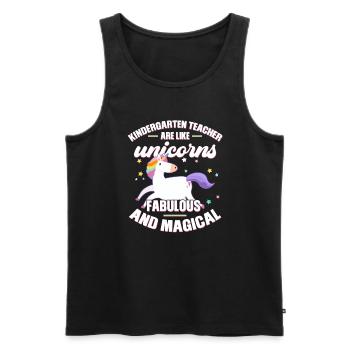Lehrerin Kindergärtnerin Kindergärtnerin Geschenk - Männer Premium Bio Tank Top - Schwarz - Vorne - Michal (187cm)
