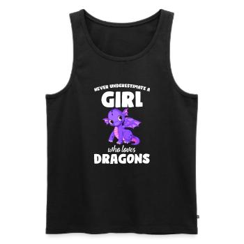 Drache Drachen magische Kreatur Geschenk - Männer Premium Bio Tank Top - Schwarz - Vorne - Michal (187cm)