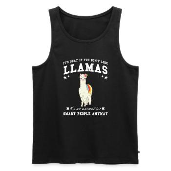 Lamas Lama Lama Liebhaber Geschenk - Männer Premium Bio Tank Top - Schwarz - Vorne - Michal (187cm)