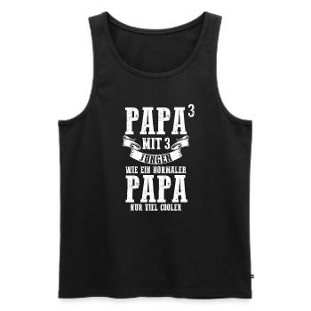 Papa 3 Söhne Papa von 3 Jungs Geschenk - Männer Premium Bio Tank Top - Schwarz - Vorne - Michal (187cm)
