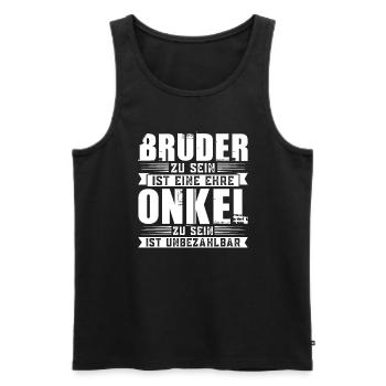 Bruder Onkel Brüder Geschenk - Männer Premium Bio Tank Top - Schwarz - Vorne - Michal (187cm)