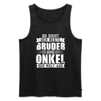 Bruder Onkel Brüder Geschenk - Männer Premium Bio Tank Top - Schwarz - Vorne - Michal (187cm)