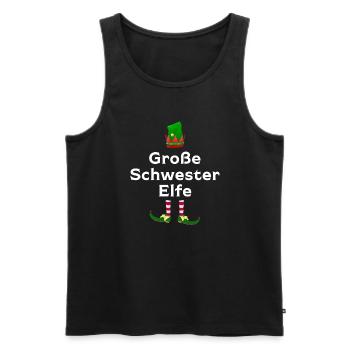 Große Schwester Elfe Geschwister Geschenk - Männer Premium Bio Tank Top - Schwarz - Vorne - AI Model Male 178 light (178cm)