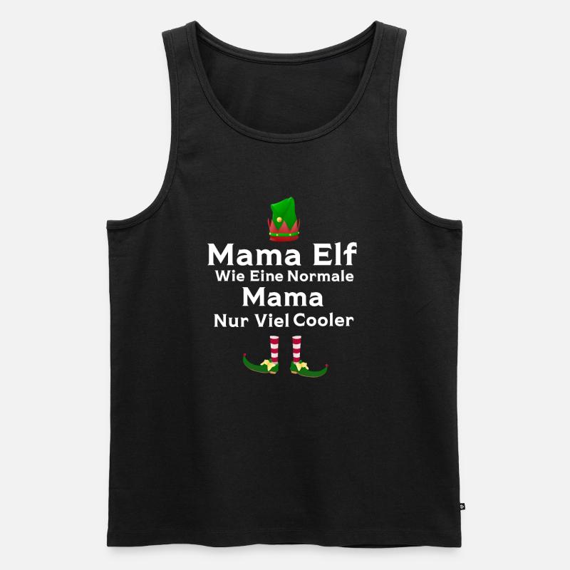 Mutter Elfe Mama Elf Geschenk - Männer Premium Bio Tank Top - Schwarz