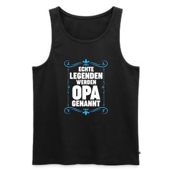 Opa Großvater Großväter Geschenk - Männer Premium Bio Tank Top - Schwarz - Vorne - Michal (187cm)