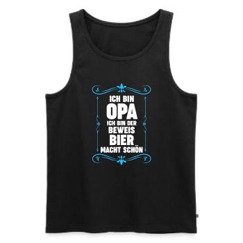 Opa Großvater Großväter Geschenk - Männer Premium Bio Tank Top - Schwarz - Vorne - Michal (187cm)